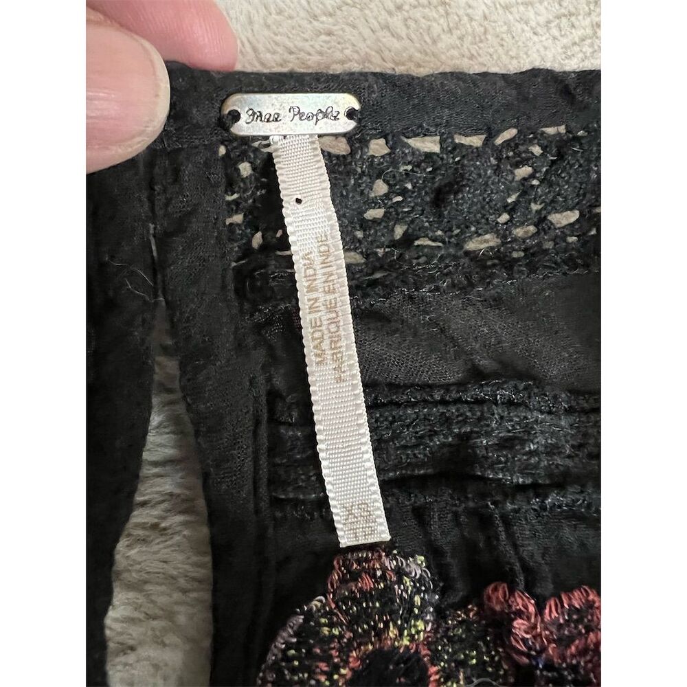 Free People Women's M Black Embroidered Shift Dress Party Cocktail - Picture 12 of 12